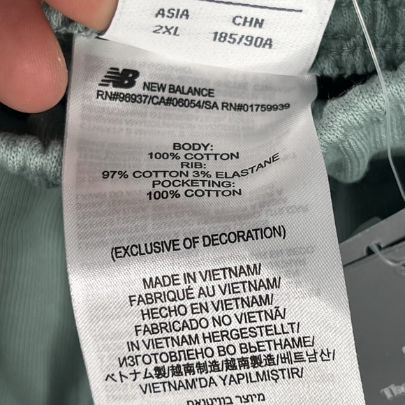 New Balance 5" French Terry Shorts Size XL Mens Salt March Teal Green $65 - Picture 5 of 9